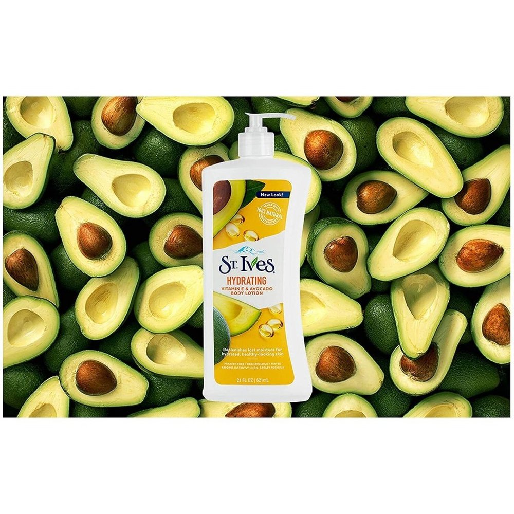 St. Ives Hydrating Body Lotion Vitamin E & Avocado Pump Bottle 21 oz.